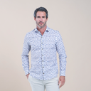 chemise R2 blanche en coton biologique à imprimé floral