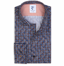 chemise R2 en coton bleu imprimé lampes