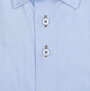 chemise R2  en coton 2 fils bleu clair à rayures