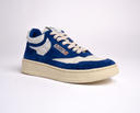 BASKET AUTRY MID CUIR BLANC DAIM BLEU