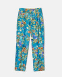 PANTALON CREPUSCOLO EN SERGÉ DE SOIE IMPRIMÉ - PE23 - BLEU AVIO/ORANGE Momoni