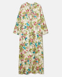 ROBE JANIE EN SERGÉ DE SOIE IMPRIMÉ - PE23 - CRÈME/CERISE Momoni