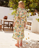 ROBE JANIE EN SERGÉ DE SOIE IMPRIMÉ - PE23 - CRÈME/CERISE Momoni