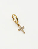 boucle oreilles NILAI Mini créole Lily charms croix (à l’unité)