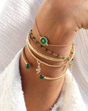 Bracelet Mini Stones quartz emeraude NILAI