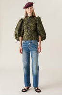 BLOUSE GANNI CRISPY JACQUARD BLOUSE
