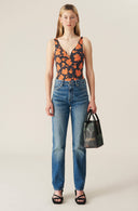 Jeans Ganni WASHED DENIM HIGH-WAISTED STRAIGHT JEANS