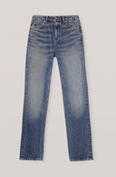 Jeans Ganni WASHED DENIM HIGH-WAISTED STRAIGHT JEANS