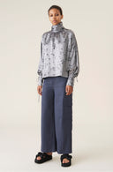 pantalon GANNI STRETCH STRIPE HIGHWAISTED CROPPED