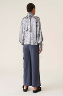 pantalon GANNI STRETCH STRIPE HIGHWAISTED CROPPED