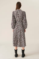 ROBE GANNI PRINTED CREPE WRAP DRESS