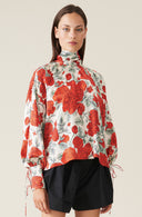 blouse GANNI SILK STRETCH SATIN OVERSIZED