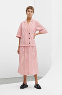robe Ganni STRIPED DROP-WAIST