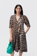 robe Ganni LEOPARD MIDI