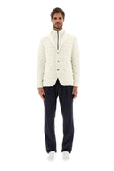 BLAZER IN NUAGE WITH MONOGRAM DETAILING HERNO