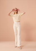 pantalon Tara Jarmon Perlita écru en toile double