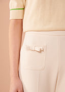 pantalon Tara Jarmon Perlita écru en toile double