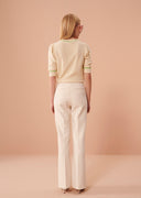 pantalon Tara Jarmon Perlita écru en toile double