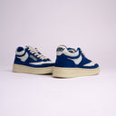 BASKET AUTRY MID CUIR BLANC DAIM BLEU