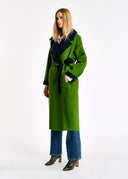 manteaux ESSENTIEL green and navy blue wool-blend coat
