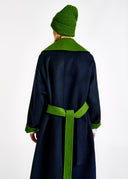 manteaux ESSENTIEL green and navy blue wool-blend coat