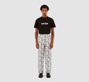 JEAN ALLOVER HEART PANTS - WHITE/BLACK ARTE
