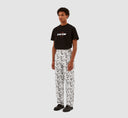 JEAN ALLOVER HEART PANTS - WHITE/BLACK ARTE