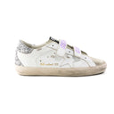 sneakers GOLDEN GOOSE Glitter Argent, Lilas Cuir Blanc & Suède Gris