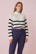 pull Des Petits Hauts PULL CHICO TR ECRU/MARINE