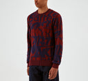 pull Arte KOBE ALLOVER TAG KNIT - BORDEAUX/NAVY