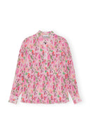 Blouse en georgette plissée Ganni