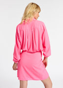 Mini robe portefeuille rose néon Essentiel