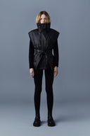 gilet Mackage ZERINA (R) LEATHER DOWN FUNNEL VEST WITH SASH BELT
