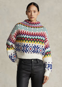 pull Ralph Lauren col cheminée logo en laine mélangée