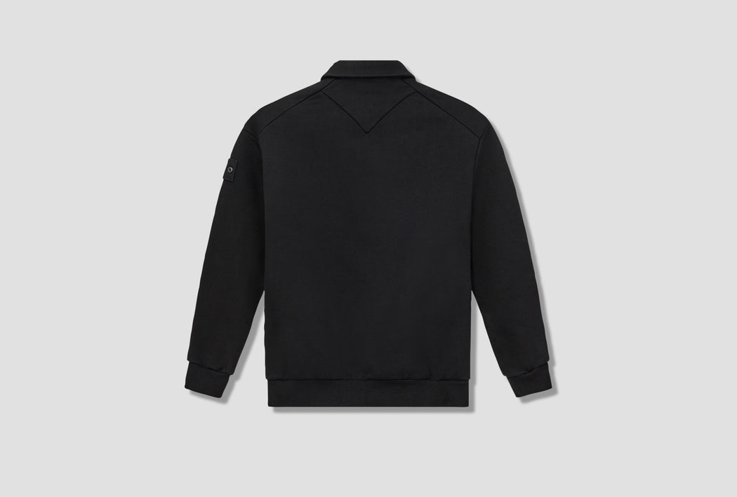 DENSE COTTON FLEECE STONE ISLAND GHOST PIECES 7715624F3 BLACK— HENIN