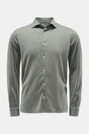 chemise Fedeli Jersey shirt 'Jason' shark collar grey-green