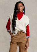 pull Ralph Lauren sans manches à torsades