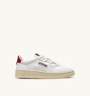 BASKET AUTRY MEDALIST LOW CUIR BLANC ET ROUGE