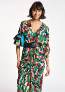 robe Essentiel kimono multicolore à imprimé fleuri