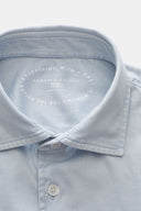 chemise Fedeli Our Jason Shirt in Organic Cotton Jersey bleu ciel