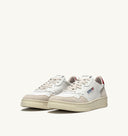 sneakers Autry MEDALIST LOW SNEAKER IN SUEDE E PELLE BIANCA E ROSSO