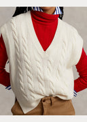 pull Ralph Lauren sans manches à torsades