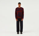 pull Arte KOBE ALLOVER TAG KNIT - BORDEAUX/NAVY