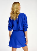 Mini robe portefeuille bleu foncé Essentiel