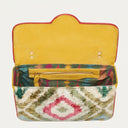 sac Claris Virot  BIG AVA Cuir et velours losanges multicolors