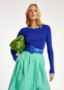 Ceinture de taille en cuir bleu foncé Essentiel