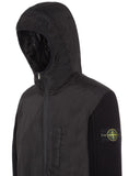 veste Stone Island Black wool and nylon hooded cardigan