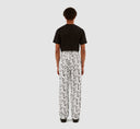 JEAN ALLOVER HEART PANTS - WHITE/BLACK ARTE