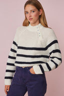 pull Des Petits Hauts PULL CHICO TR ECRU/MARINE