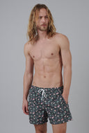 balneaires Fedeli Our swim trunk Madeira - Aloha pattern KAKI